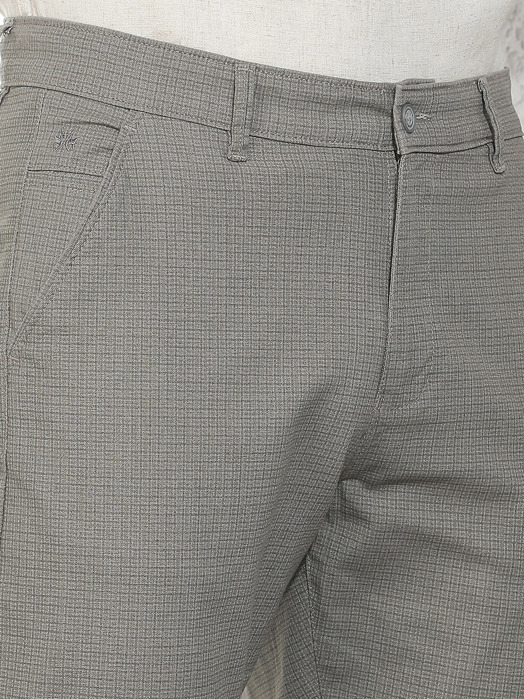Grey Checked Trousers