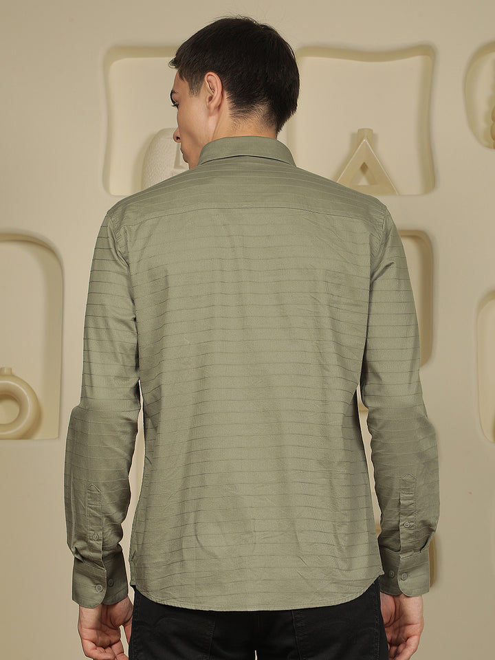 Green Horizontal Stripes Shirt