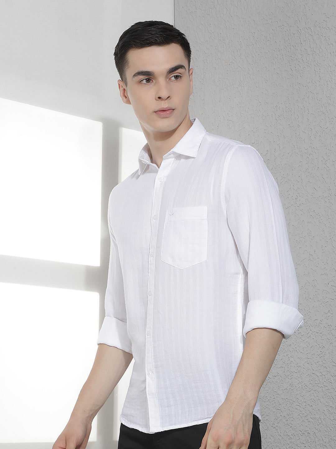 White Vertical Striped Shirt