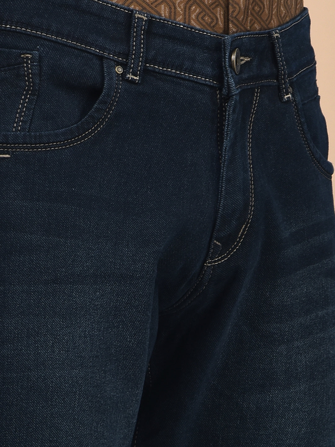 Modern Edgey Navy Blue Straight Jeans