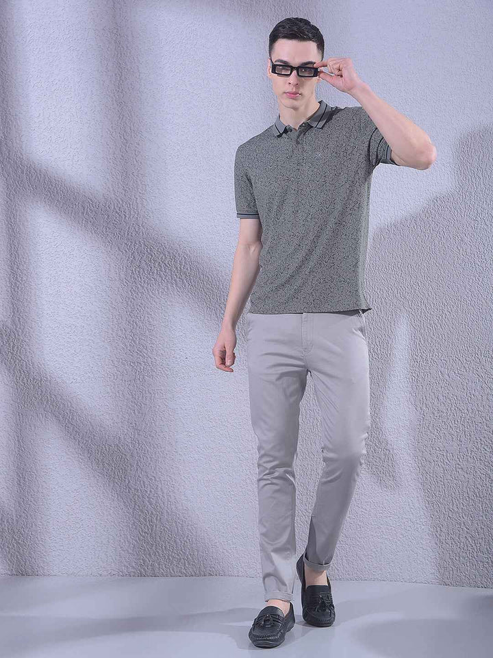 Grey Floral Print T-Shirt