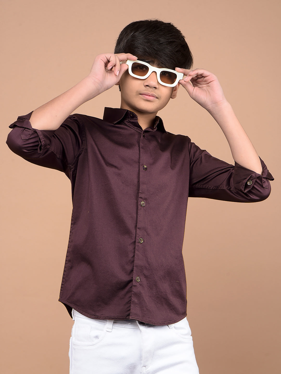 Purple Shirt-Boys Shirts-Crimsoune Club