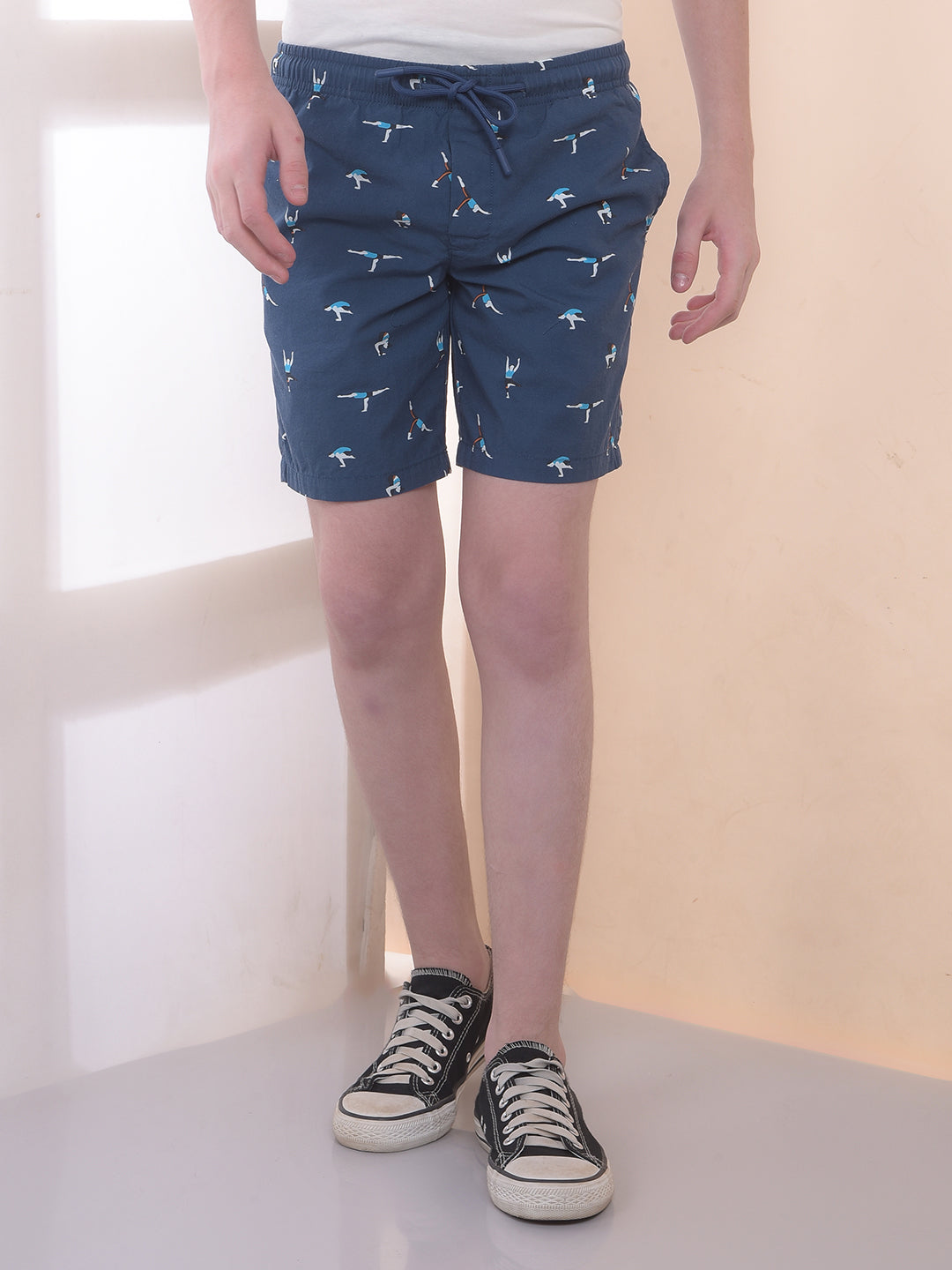 Navy Blue 100% Cotton Printed Boxers