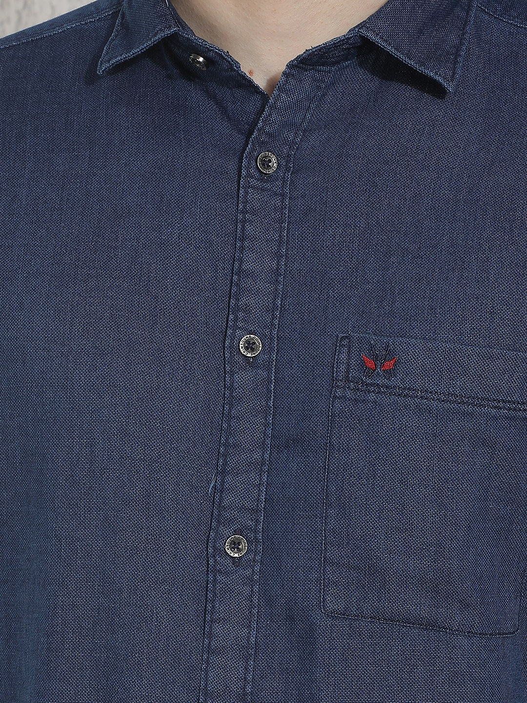 Blue 100% Cotton Denim Shirt