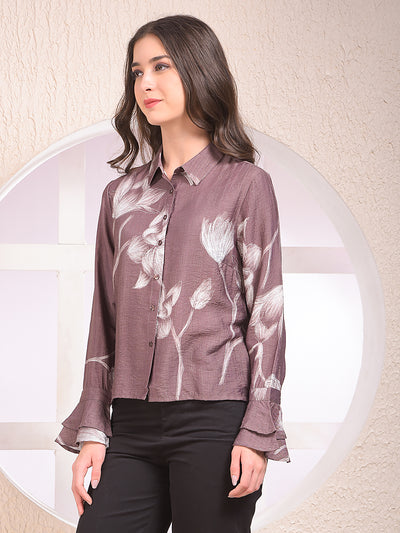 Brown Floral Print Shirt