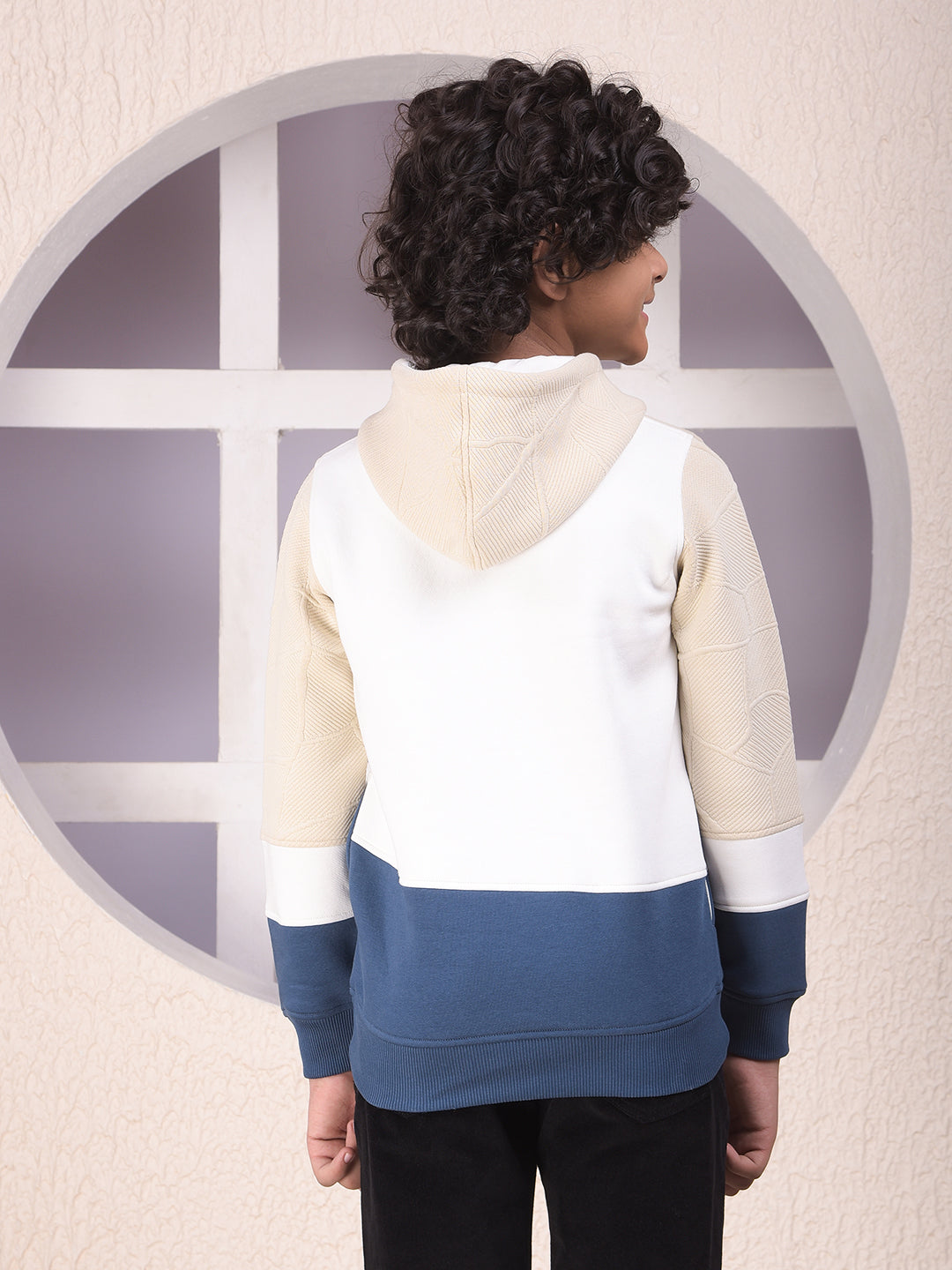 Color-Block Hooded Neck Sweatshirt
