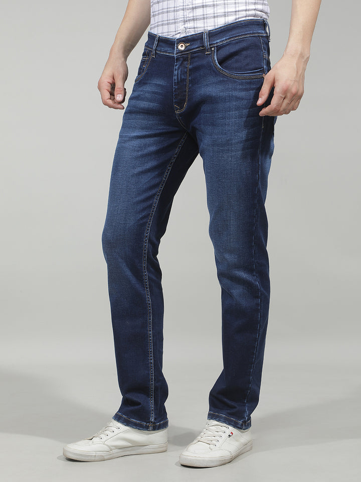 Metallic Steel Blue Jeans