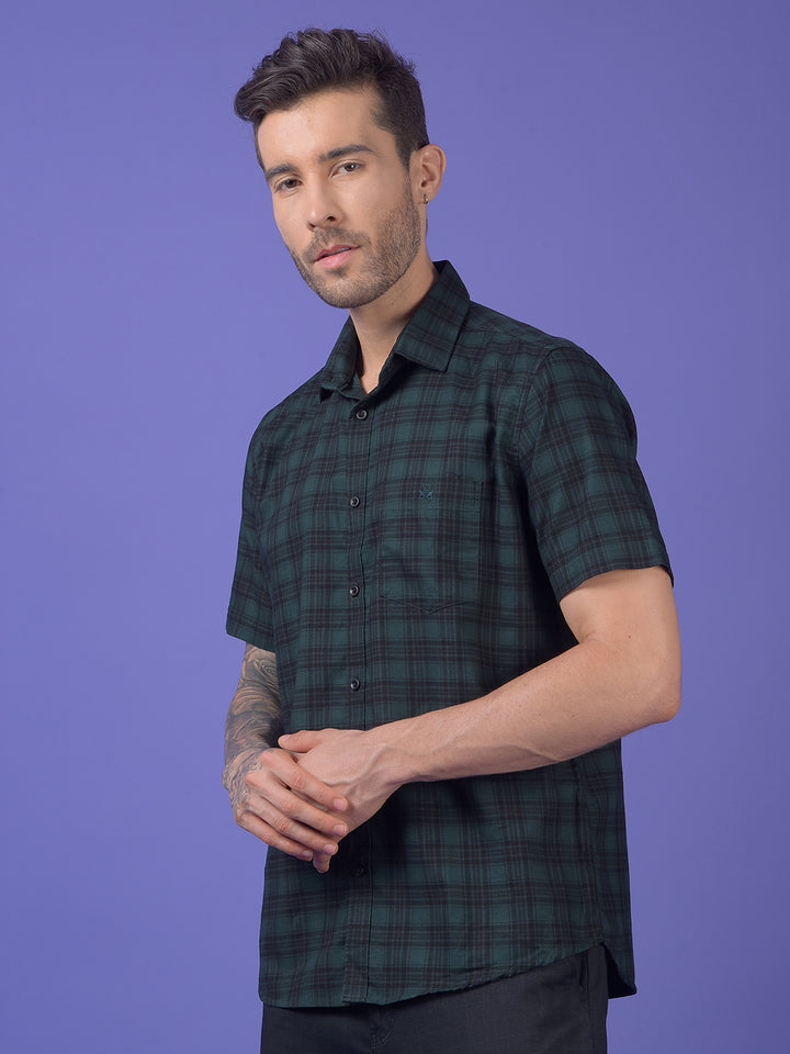 Green Checked 100% Cotton Shirt