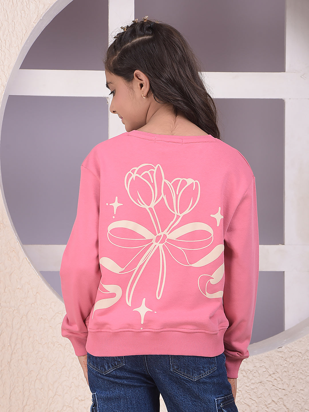 Pink Typographic Print Sweatshirt