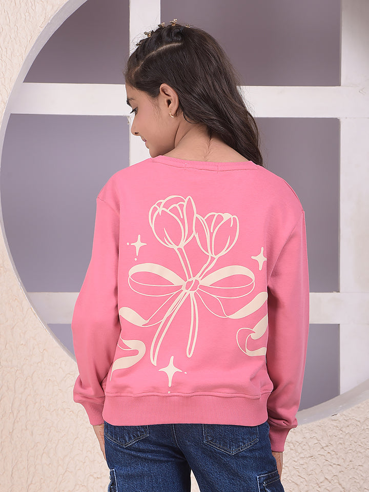 Pink Typographic Print Sweatshirt