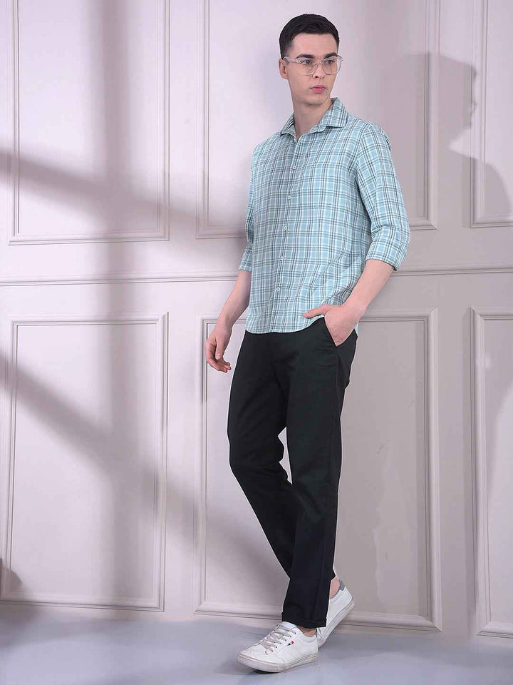 Green Checked 100% Cotton Shirt