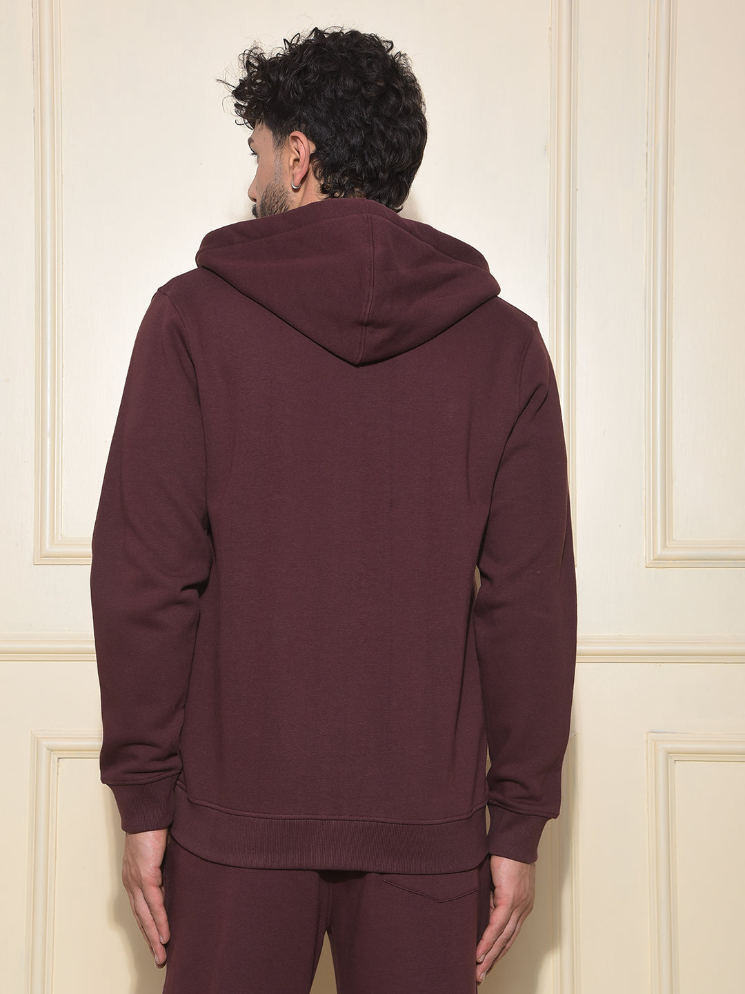 Modish Brown Hooded Neck Sweatshirt