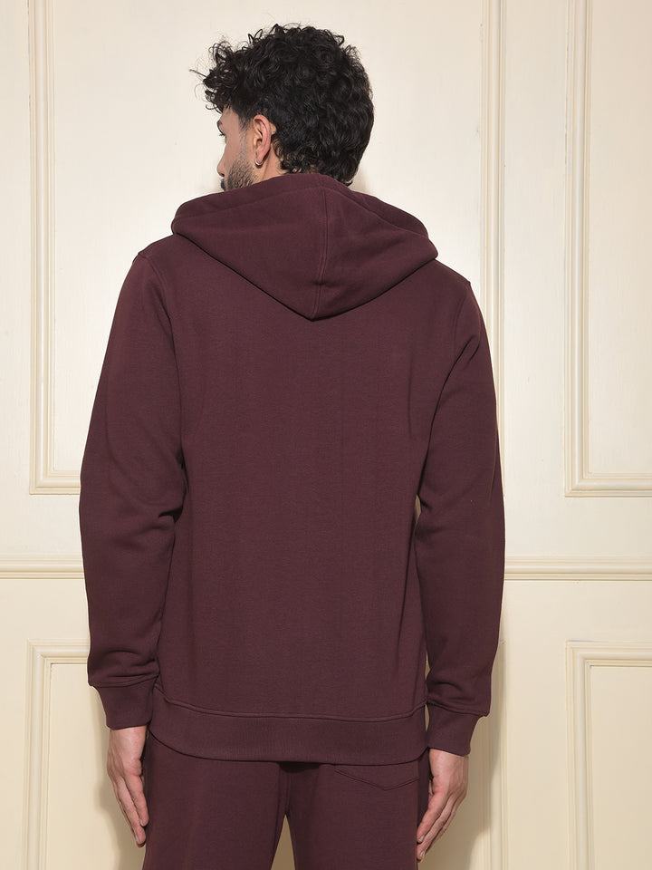 Modish Brown Hooded Neck Sweatshirt