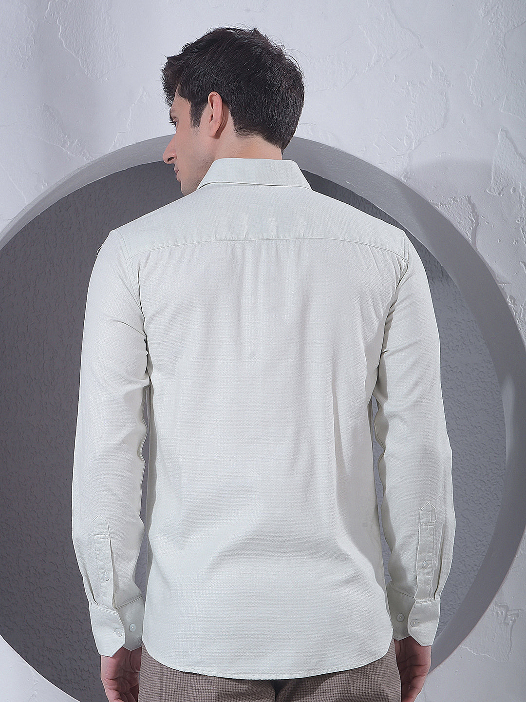 Textured Green Jacquard Shirt