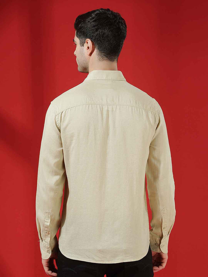 Green Minimal Linen Shirt