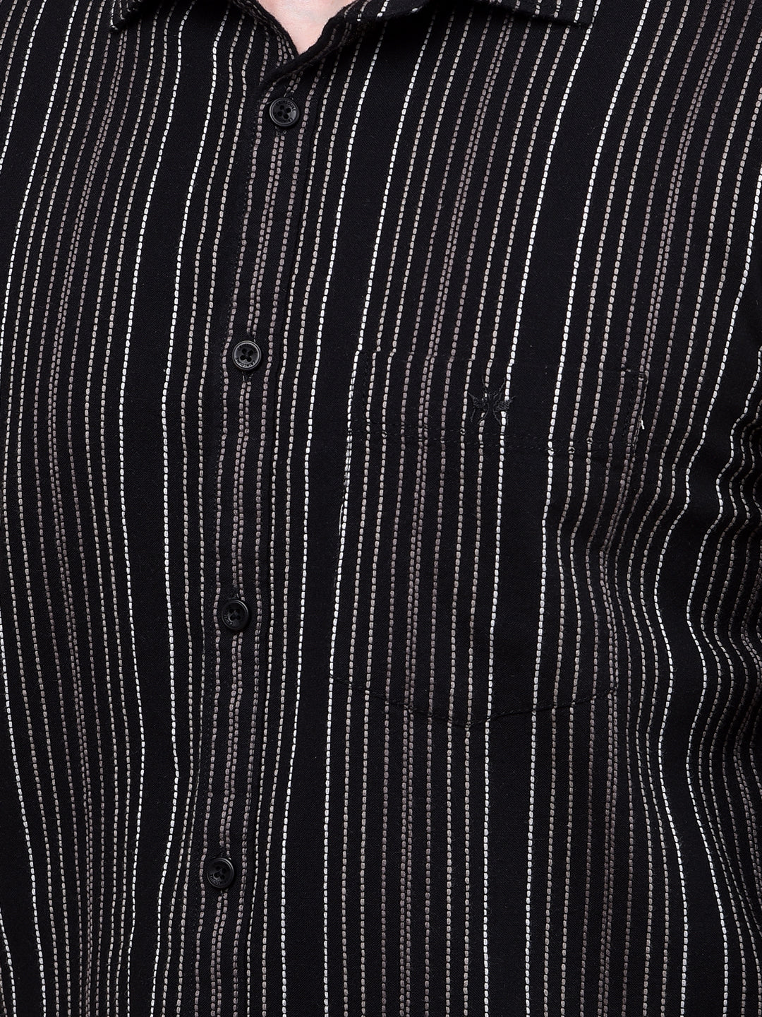 Black Vertical Stripes 100% Cotton Shirt