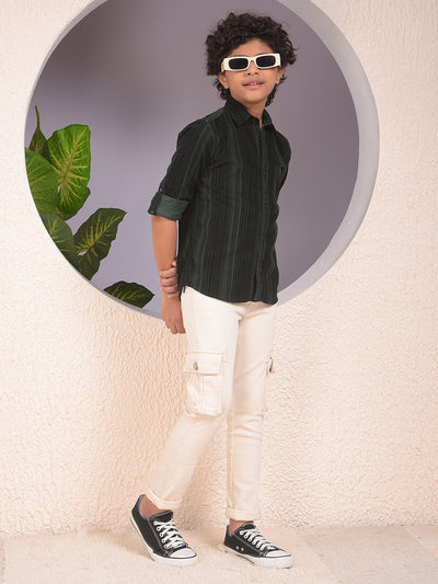 Beige Straight Cargo Jeans