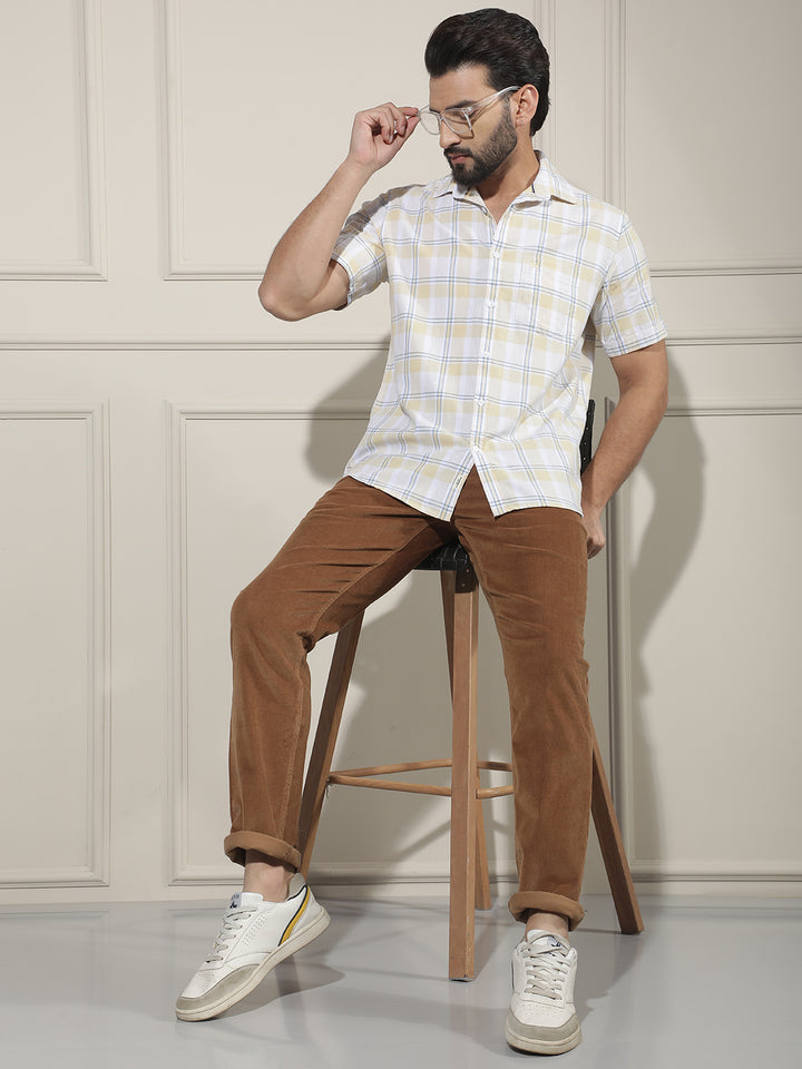 Sleek Mocha Brown Corduroy Trousers