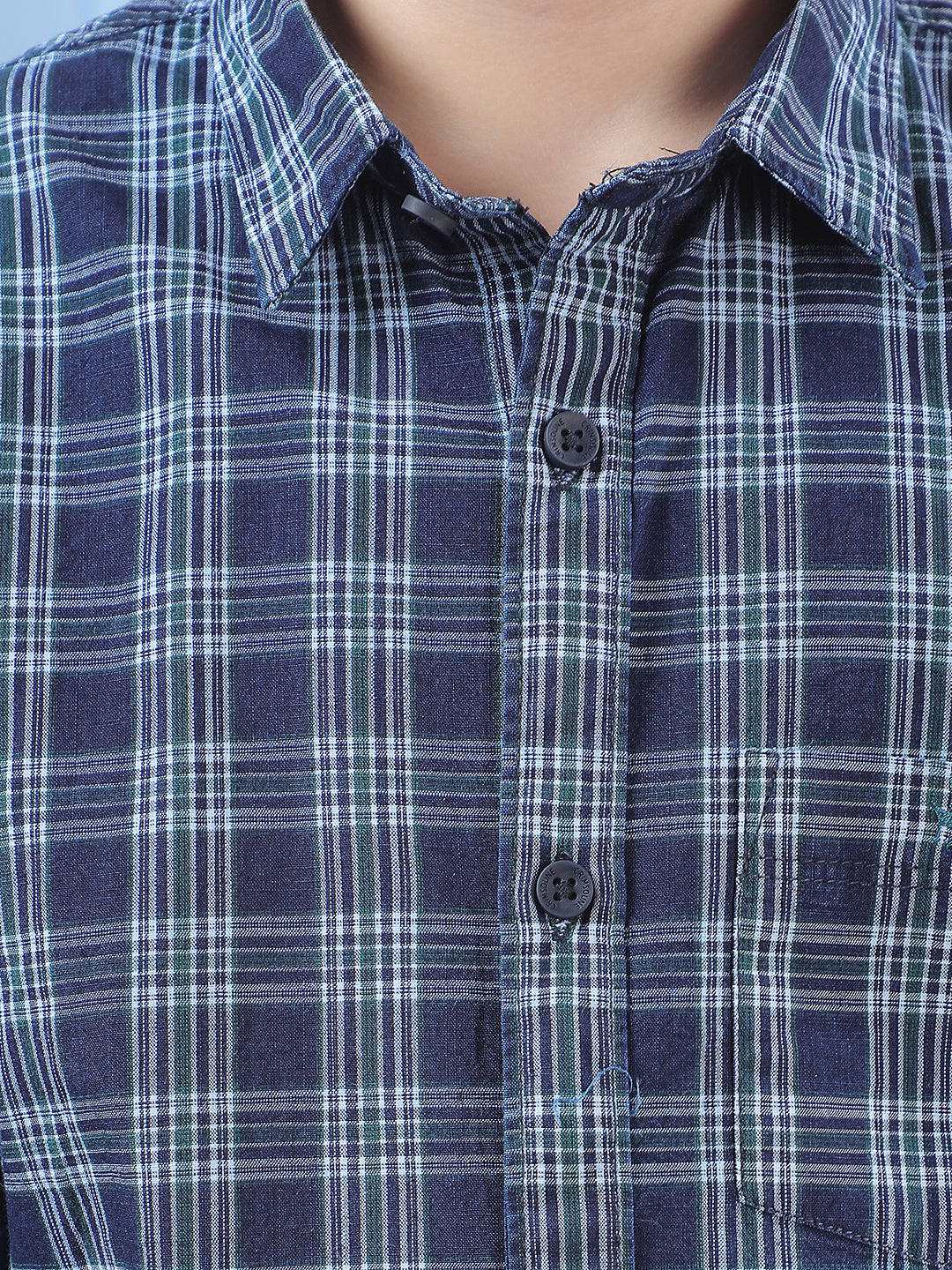 Green Checked 100% Cotton Shirt