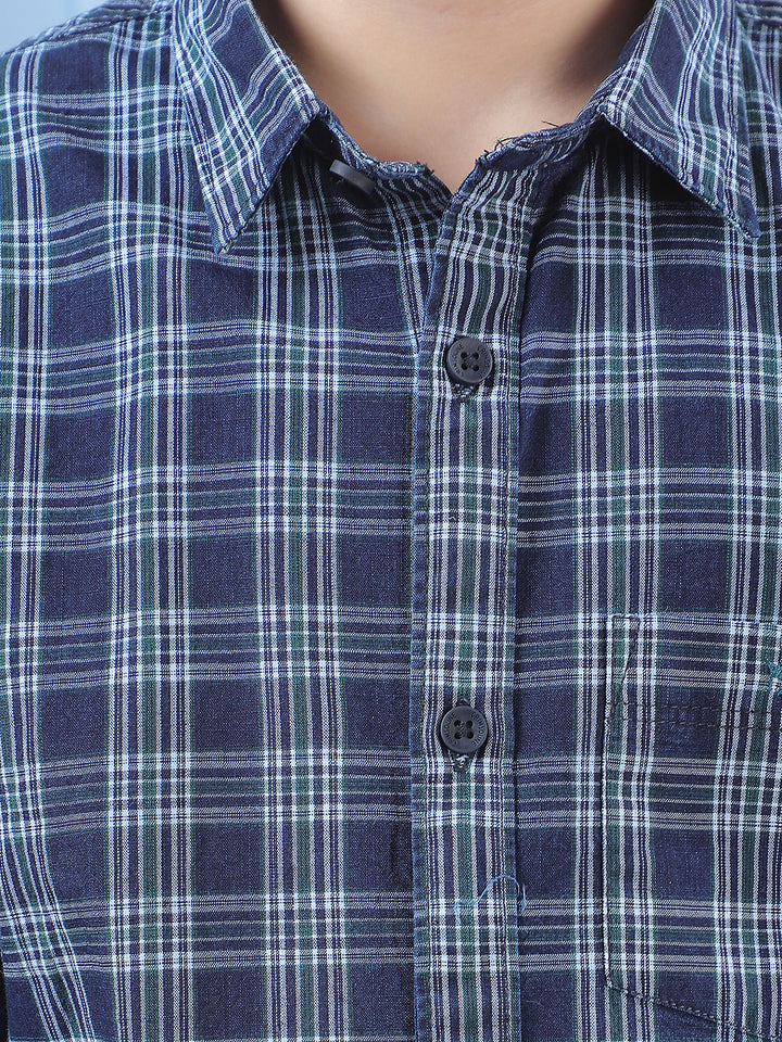 Green Checked 100% Cotton Shirt