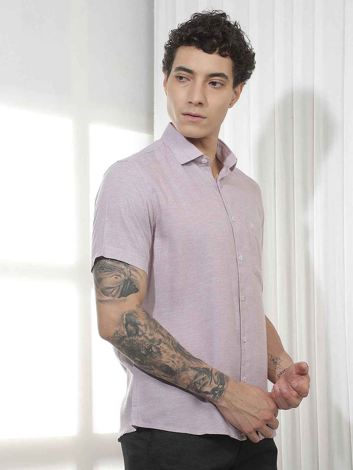 Modern Mauve Casual Linen Shirt