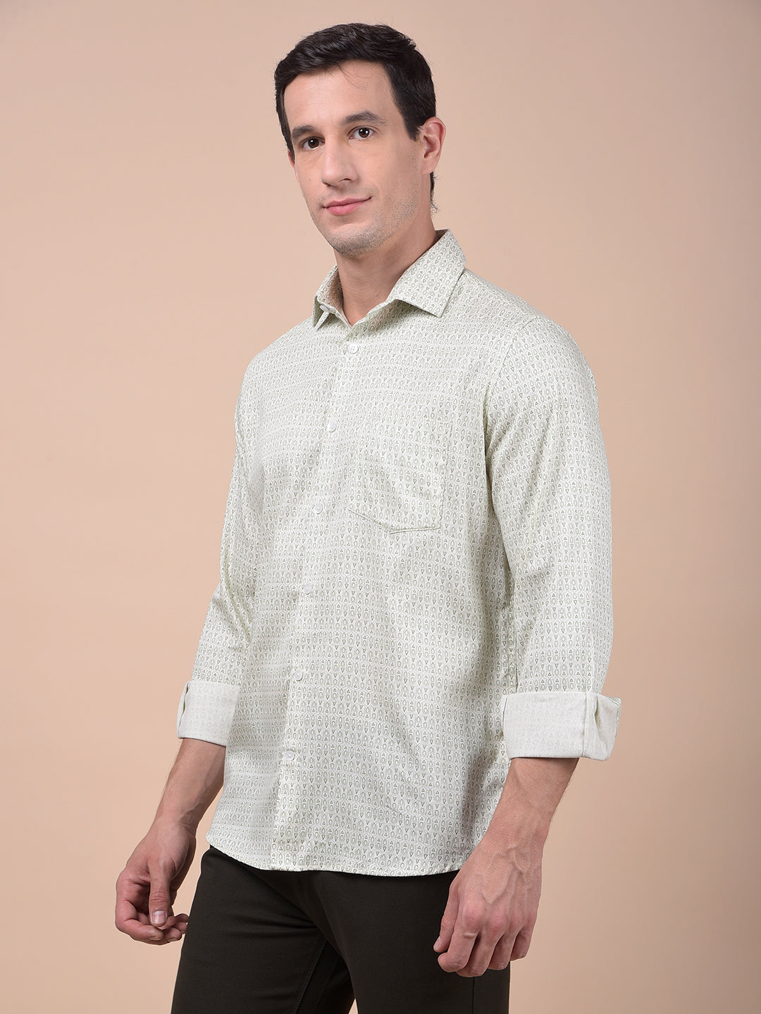 Modern Edgey Green Printed Shirt