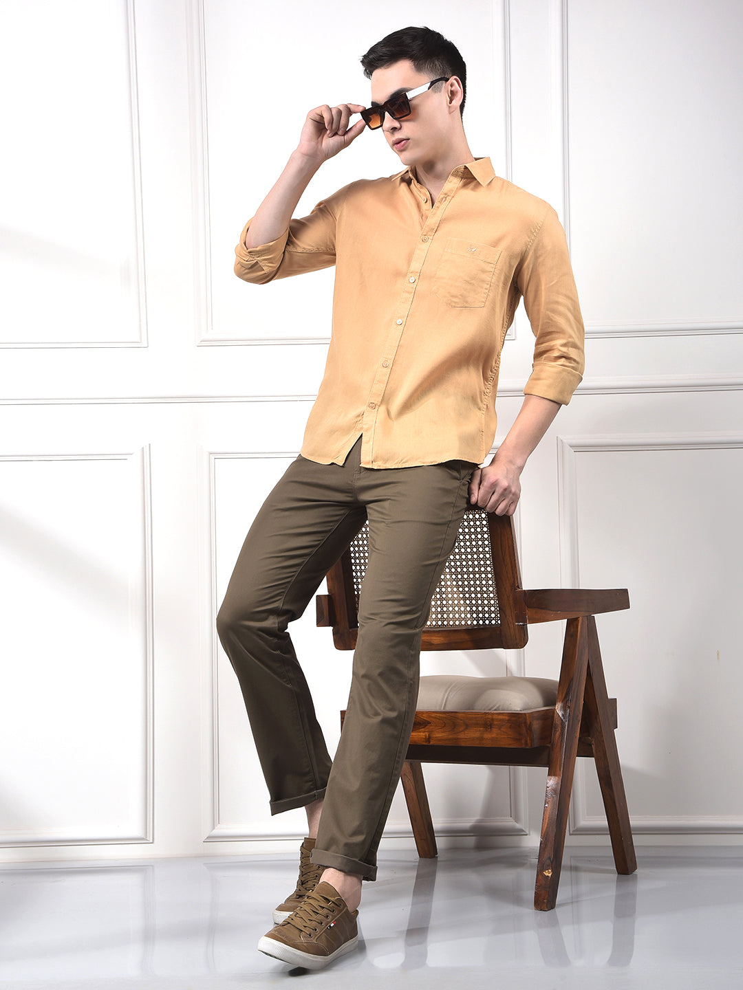 Brown Straight Trousers