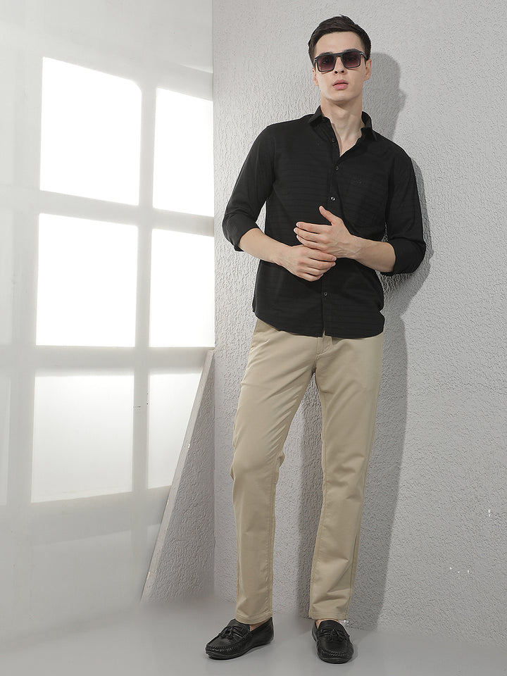 Classic Dune Beige Straight Trousers