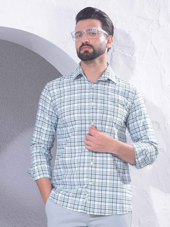 Green Checked 100% Cotton Shirt