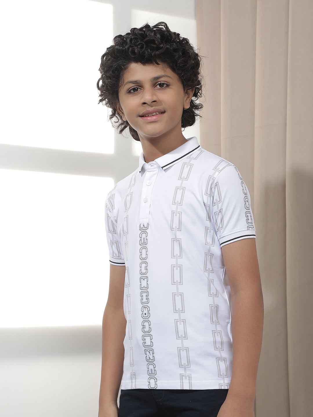 White Chain Printed T-Shirt