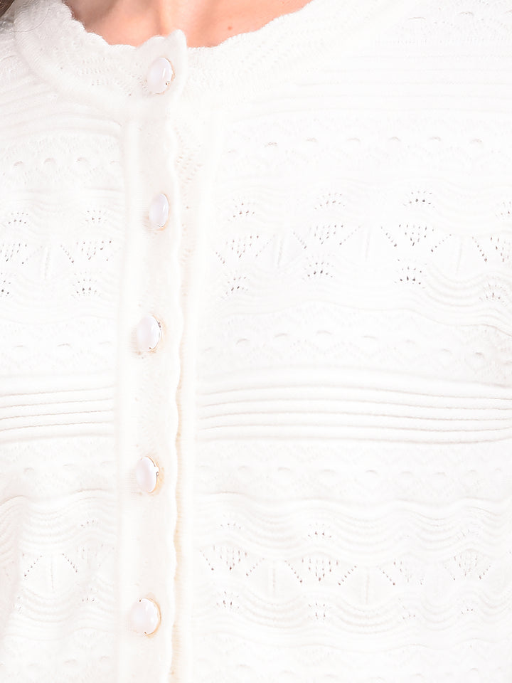 Soft Knit White Cardigan