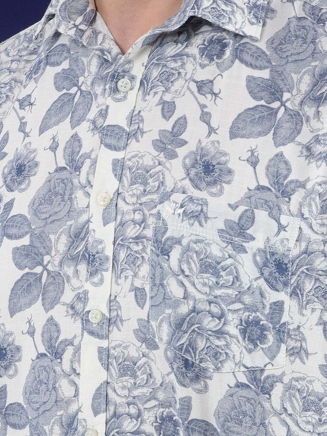 Printed Linen Grey Shirt