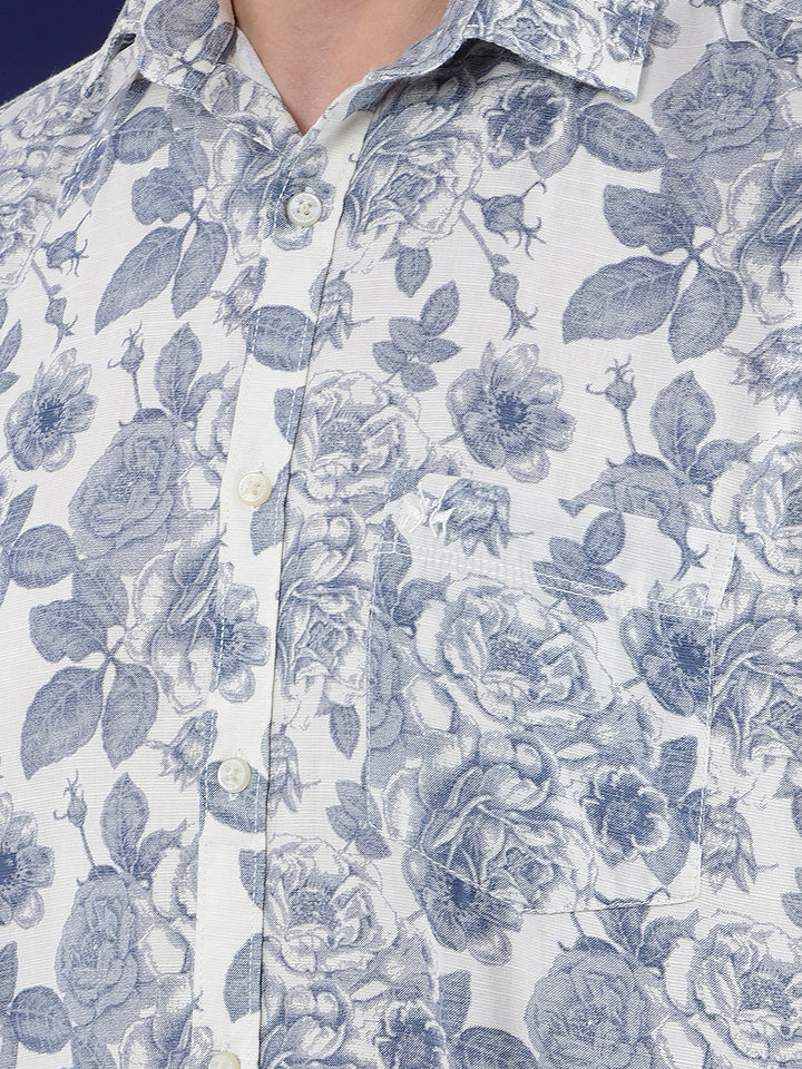 Printed Linen Grey Shirt