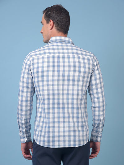 Blue Checked 100% Cotton Shirt