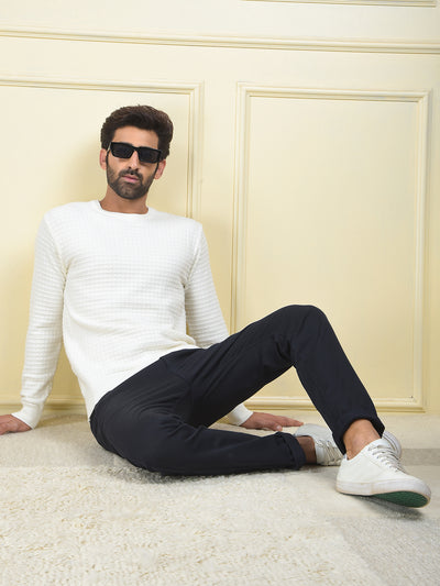 Off White Jacquard Knitted Sweater