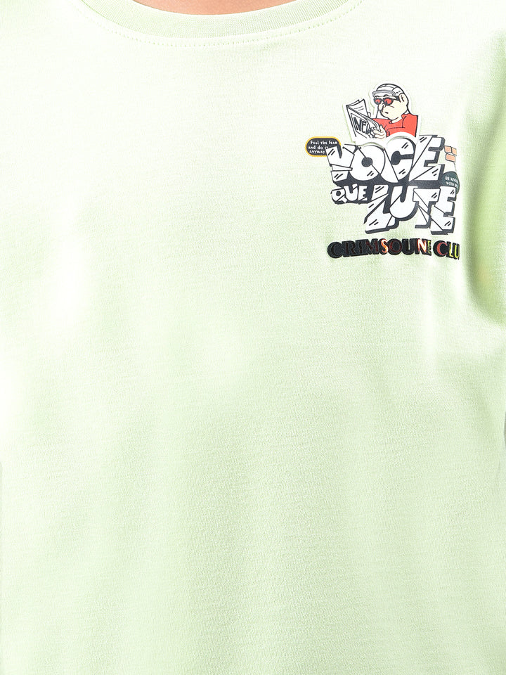 Green Typographic Print T-Shirt