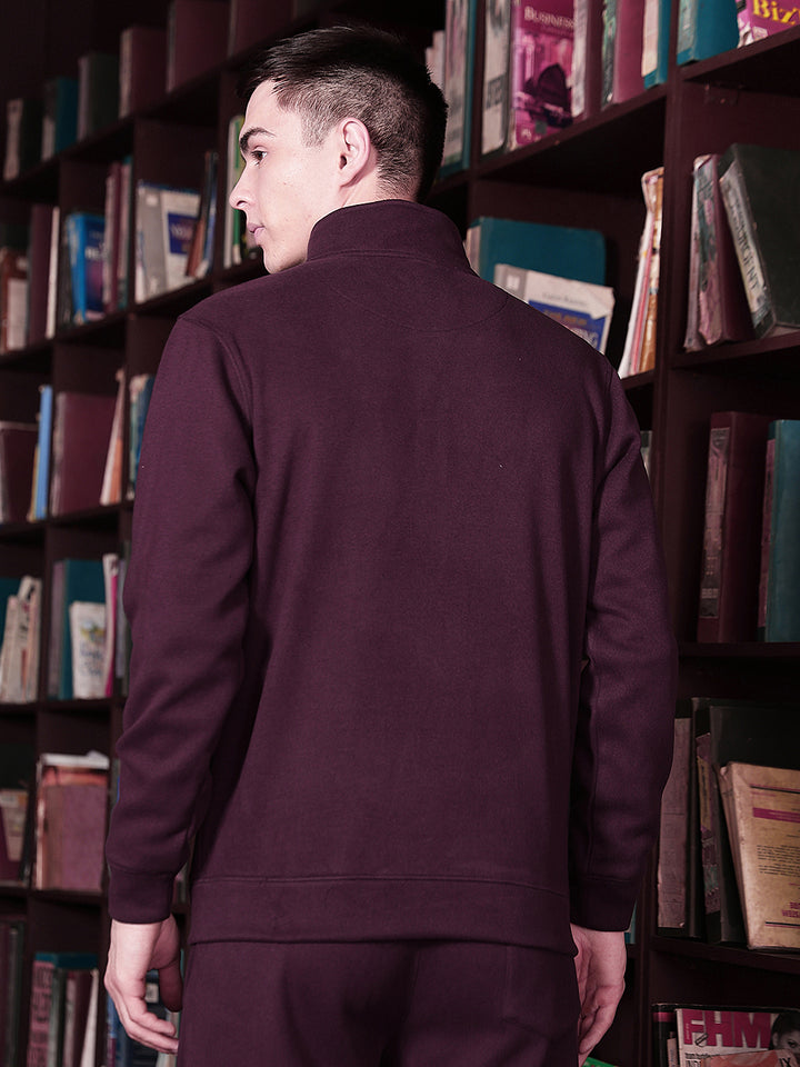 Wine Front Open Sweatshirt