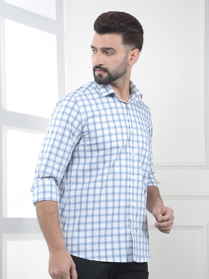 Aether Ice Blue Checked Shirt