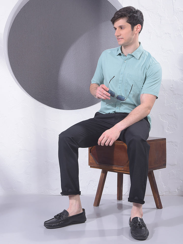 Urban Black Printed Trousers