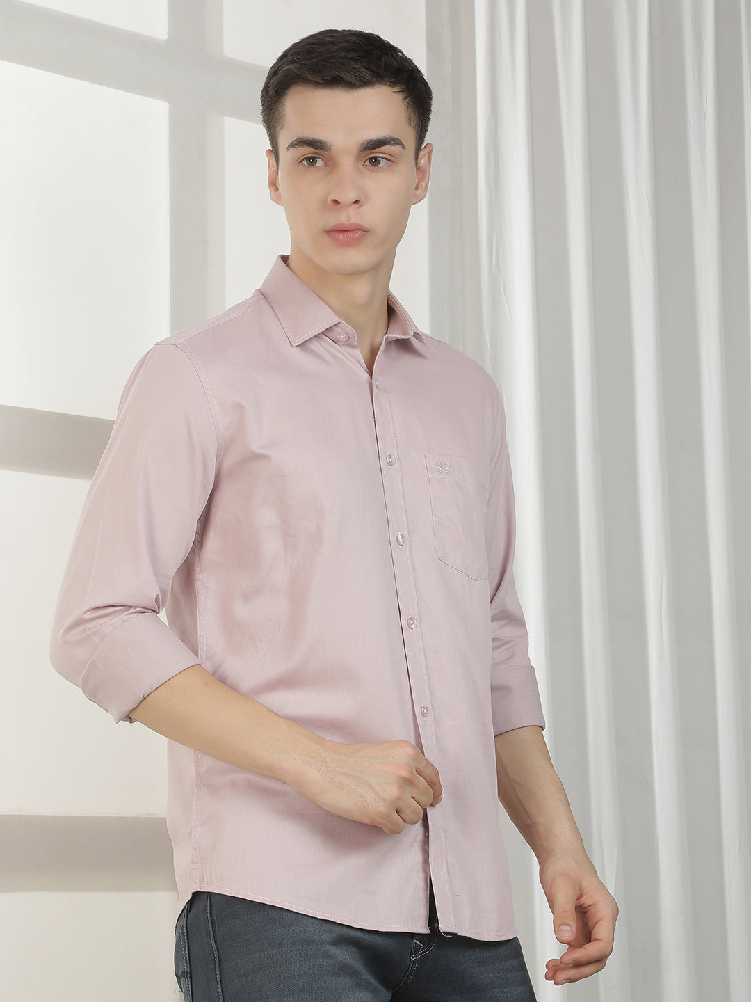 Structured Pastel Pink Shirt