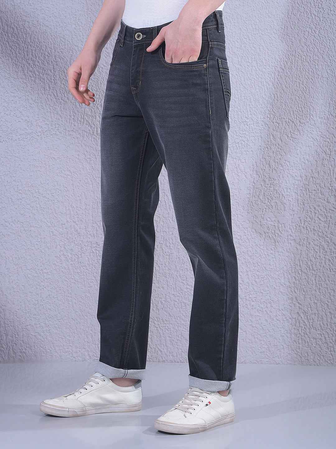 Jet Black Straight Jeans