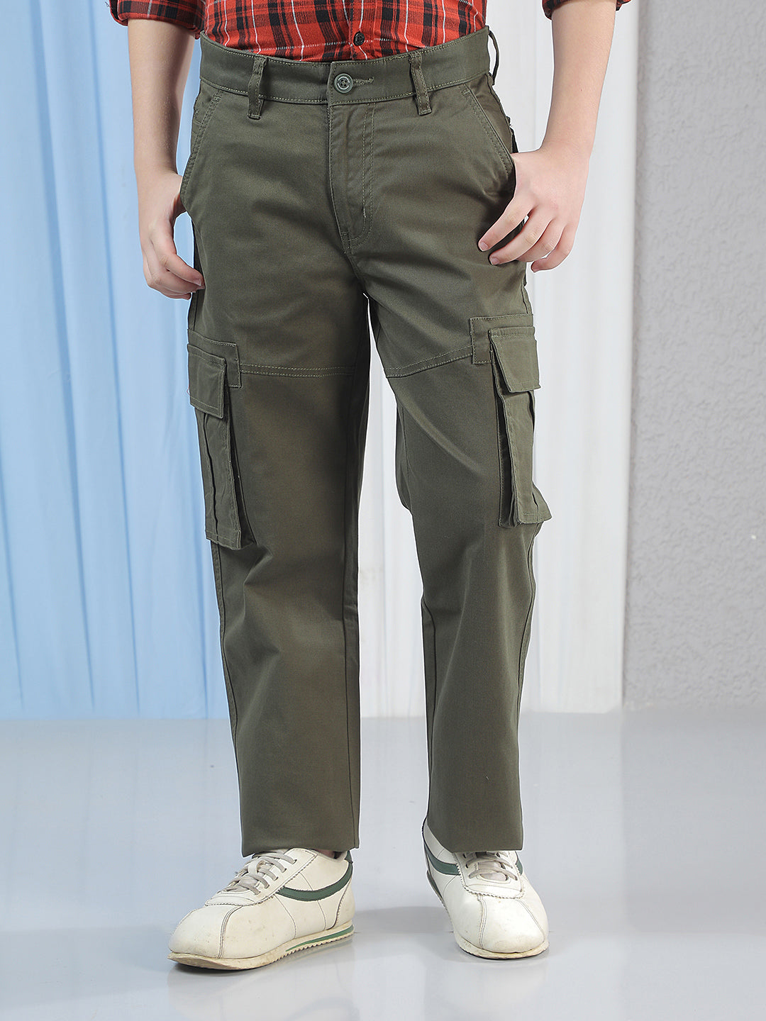 Minimalist Earth Olive Cargo Trousers