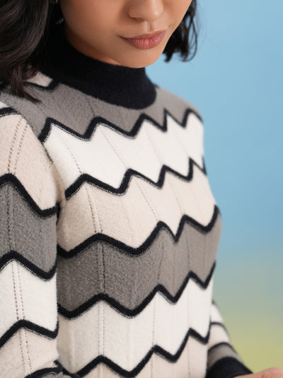 Dapper Black Chevron Sweater