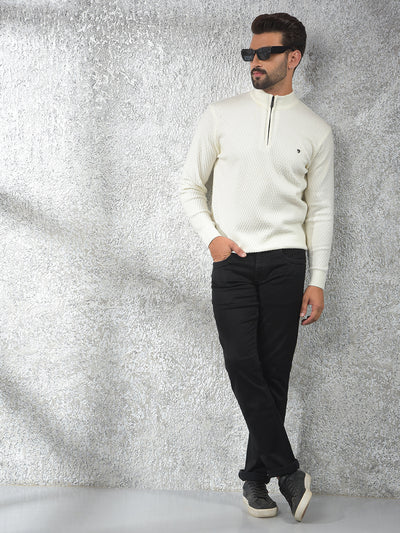 Off White Jacquard Sweater