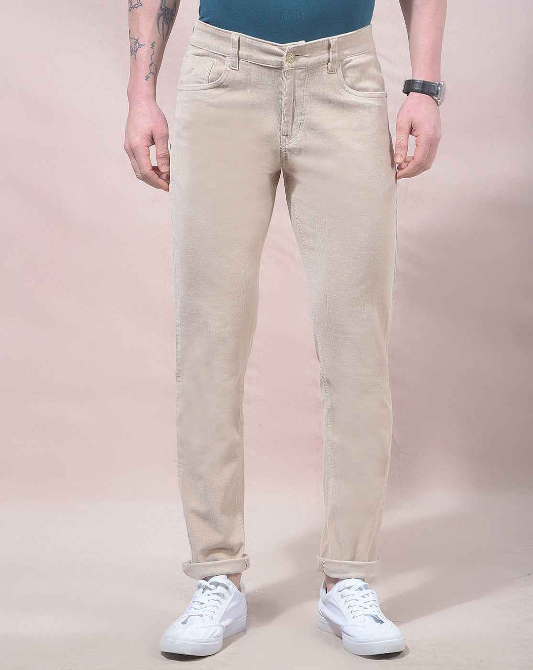 Ridge Beige Corduroy Trousers