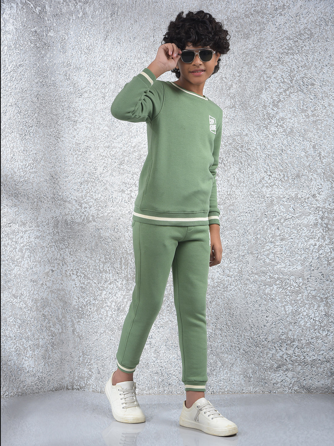 Ultra Soft Green Printed Sweatshirt