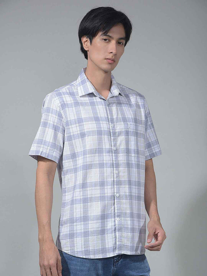 Purple Checked 100% Cotton Shirt