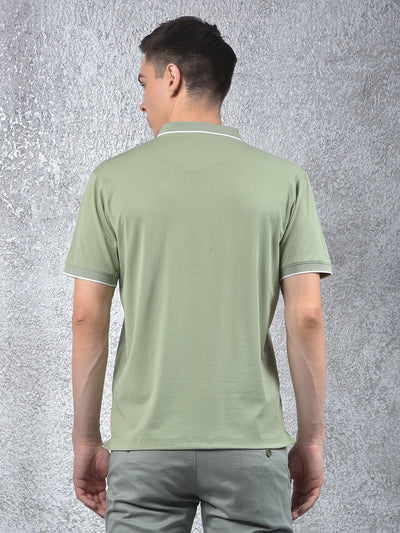 Modish Green Polo Neck T-Shirt