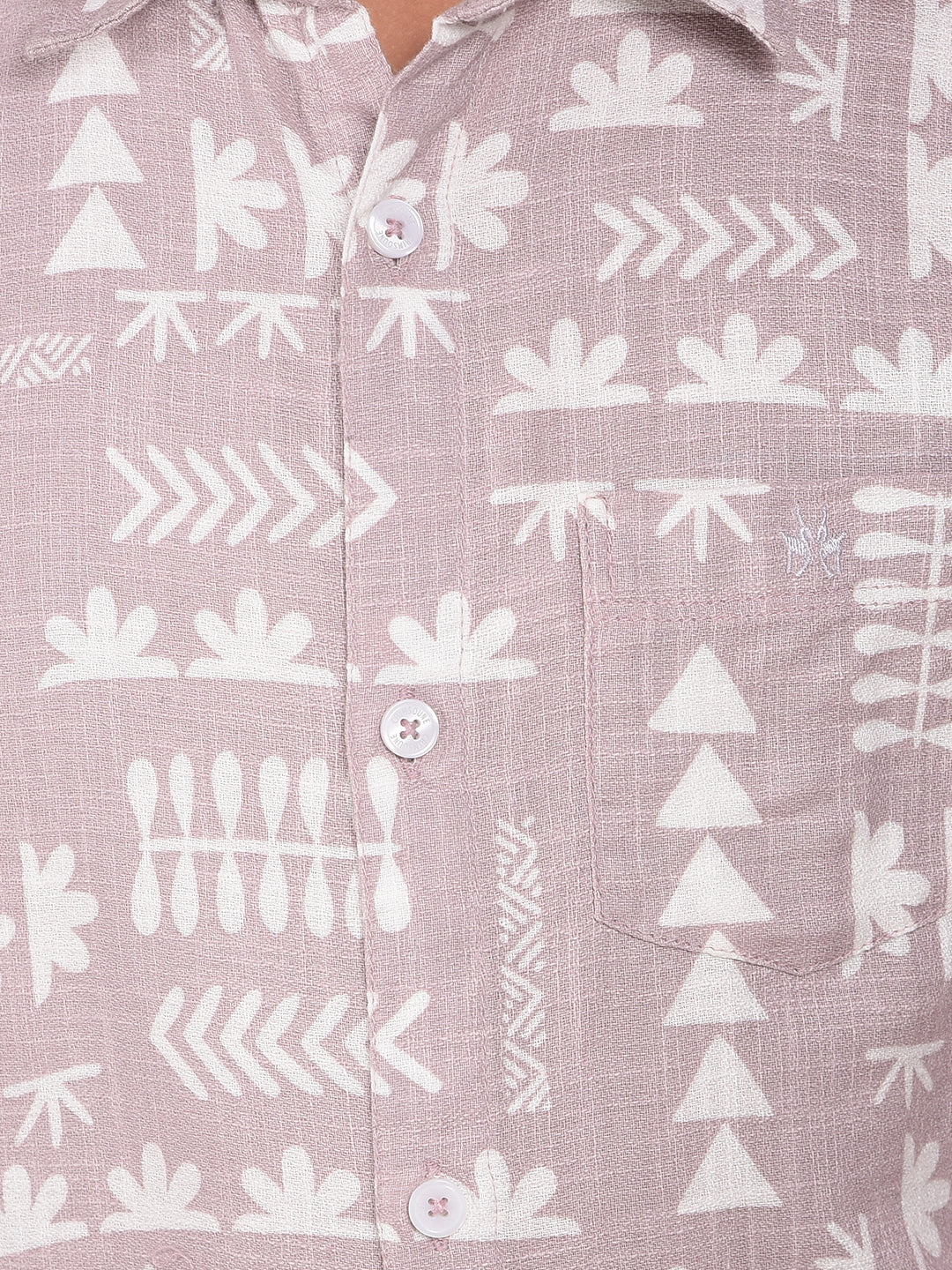 Purple Printed 100% Cotton Shirt