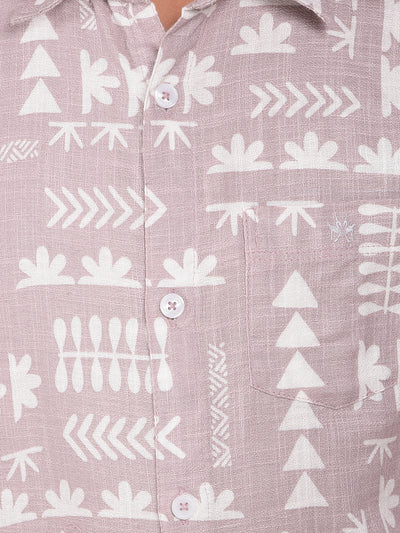 Purple Printed 100% Cotton Shirt